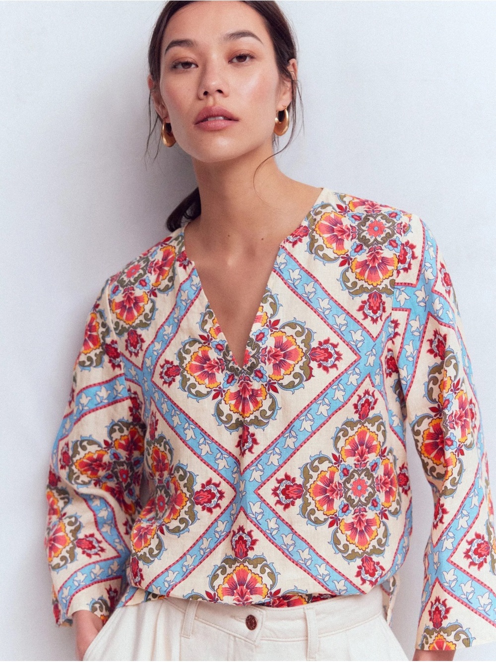 Boden colorful Cleo Linen blouse